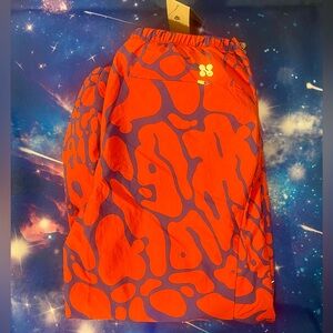 Nike Red and Blue Patterned Parachute Joggers